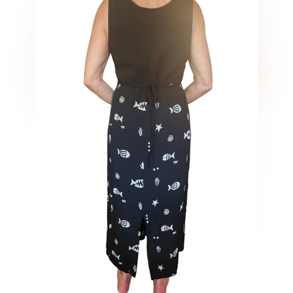 SUNDRESS UNDERSEA FISH VINTAGE Marine Life VINTAGE DRESS BARN BEACH RESORT SZ 12 - Picture 4 of 5